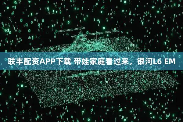 联丰配资APP下载 带娃家庭看过来，银河L6 EM